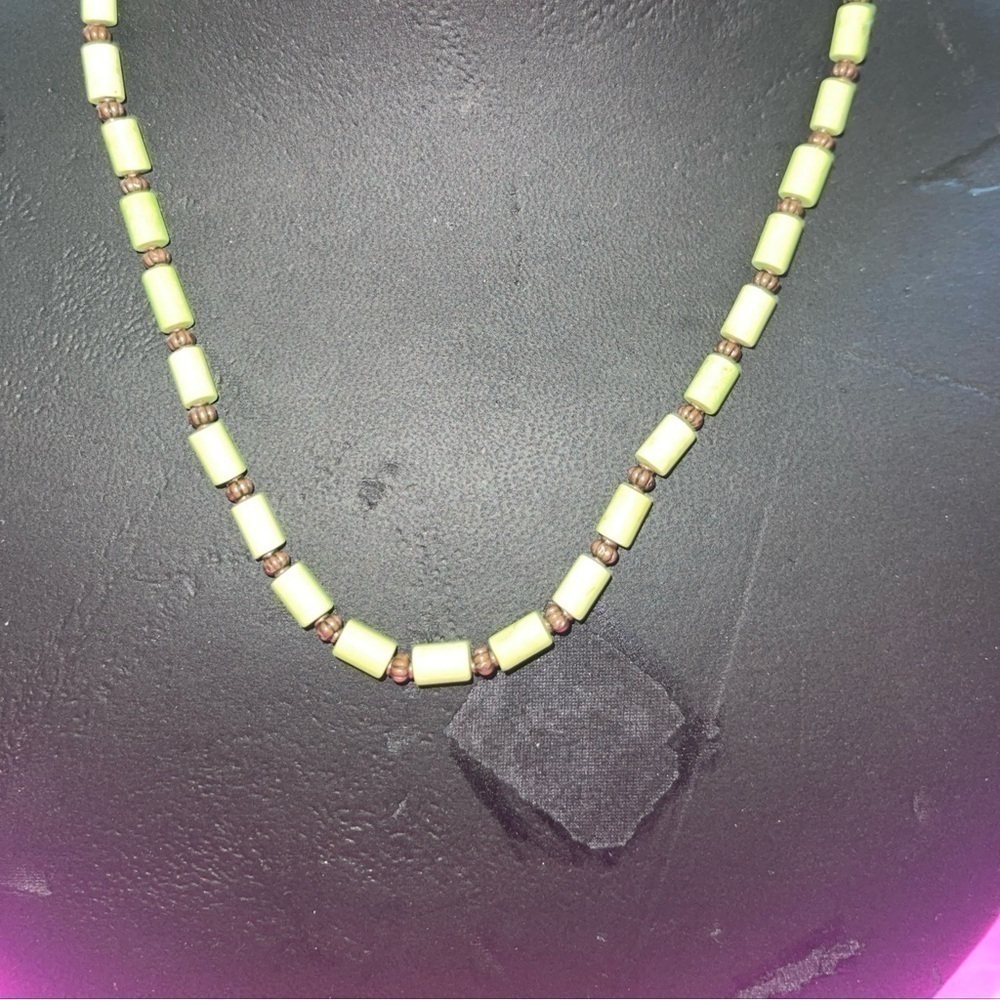 1990s tube spacer silver toned‎ necklace